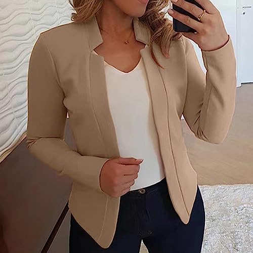 Blazers for Women Business Casual Casual Business Open Front Long Sleeve Notch Lapel Office Blazer Jacket Coat2