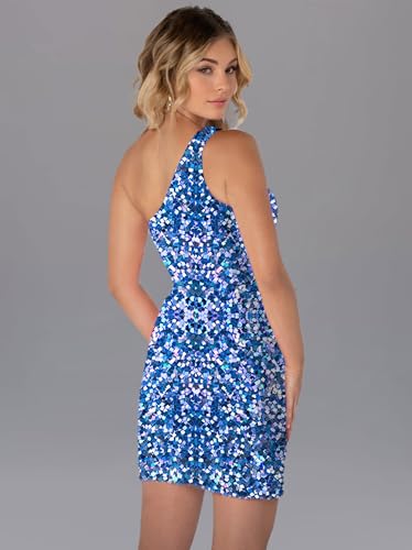 JAEDEN Homecoming Dresses Short Sequin - 2025 One Shoulder Homecoming HOCO Dress for Teens3