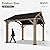Aoxun 10' x 12' Outdoor Wood Gazebo, Hardtop Gazebo Permanent Wooden Pavilion with Galvanized Steel Gable Roof, for Patio, Garden, Deck, Cedar Wood