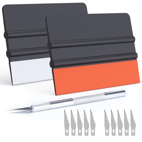 Rakel für Folie, Rakelset zum Folieren – 2 Filzrakel, Messer &...