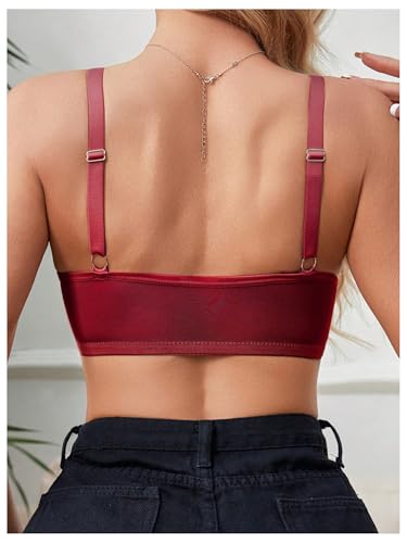 Image of SOLY HUX Front Closure Bras for Women Strappy Bralette Wireless Criss Cross Cut Out Knitted Everyday Bra