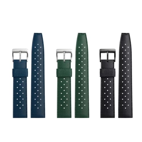 Bracelet de montre vert 20mm résistant à la transpiration en caoutchouc souple - 4