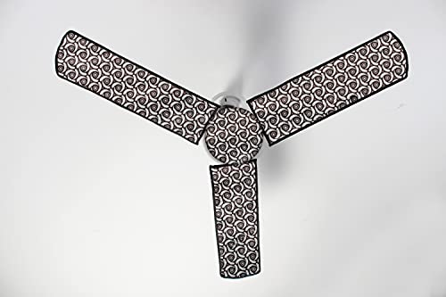 Image of Stylista Waterproof & Dustproof Three Blade Ceiling Fan Cover with attachable Enclosure Set of 1 Fan Cover Packed Pattern Grey