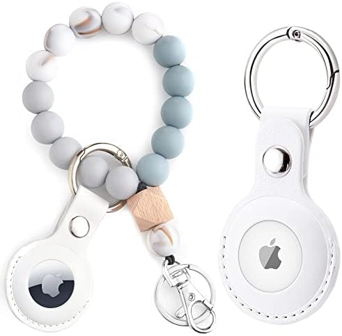 CHABAEBAE Wristlet Keychain & 2-pc Airtag Holder, Handmade Beaded Keychain Wristlet, Airtag Keychain Bracelet, Key Wristlet