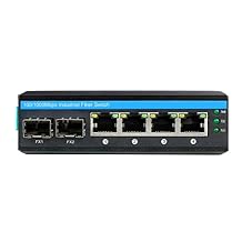 6-Port Hardened Industrial Gigabit PoE+ DIN-Rail Fiber Network Switch 4 x Gigabit PoE+ Ports 2 x 1.25G SFP Fiber Ports 120W for Outdoor Use