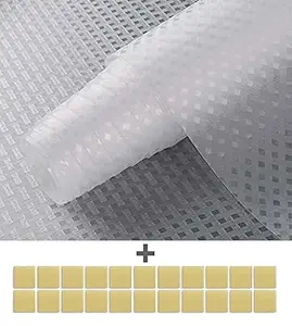 ElastPro (45 cm X 3 m) EVA Transparent Useful and Multipurpose Anti Slip Mat/Sheet for Fridge, Bathroom, Kitchen, Drawer, Shelf Liner, Transparent, Ethylene Vinyl Acetate