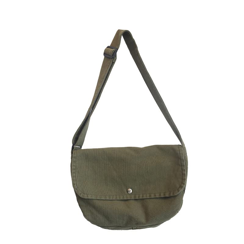 Bolso de lona Hobo grande para mujer color verde miniatura 1