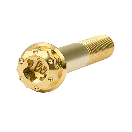 Image of Titanium Flange 12 Point Head M8 x15 20 25 30 35 40 45 50 55 60 65mm Screw Bolt Pack of 4 (M8x45mm, Gold)