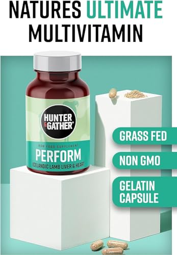 Hunter & Gather Lammleber und Herz Kapseln aus Ganztiernutzung – 90 Kapseln | Grasgefüttertem isländischen Lamm | 100% rohe gefriergetrocknete | Keine GMV-Fütterung, Antibiotika oder Hormone