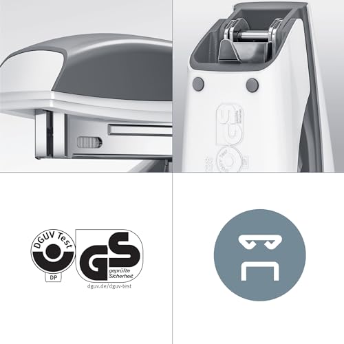 Leitz WOW Mini-Heftgerät, 10 Blatt Tacker inkl. 1000x Heftklammern, Ergonomischer Hefter aus Metall mit Kunststoffelementen, Ideal für Büro, Home Office, Geschäfte & Schule, Rot, 55281026
