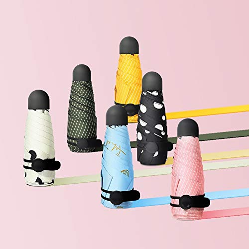 Mini vijfvoudige zon-, regen- en parasoltas paraplu zwarte lijm, bescherming tegen de zon en uv-bescherming vrouwen vouwen zonneparaplu - automatisch UV-wit - Image 4