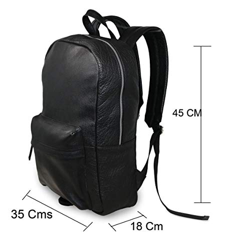 18-Black-Genuine-Leather-Laptop-Backpack-Water-Resistant-Casual-office-work-professional-College-Bookbag-Comfortable-Lightweight-Travel-Rucksack-Men