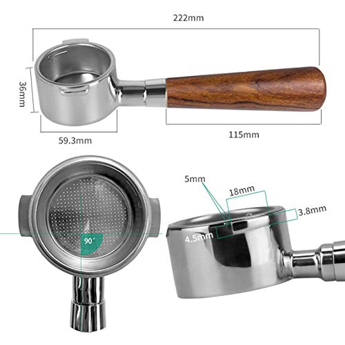 tellaLuna Portafiltros sin fondo de café para filtro Ec200 / Ec221 / Ec0310 de 51 mm, cesta de filtro de repuesto… - Imagen 6