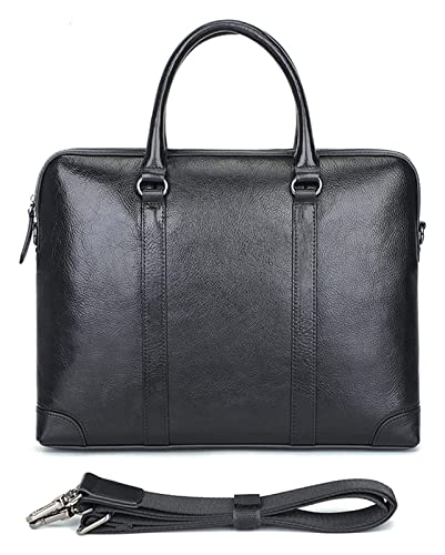 Leather Handbag 14inch Laptop Portfolio Satchel Office Briefcase Business Shoulder Messenger Bag
