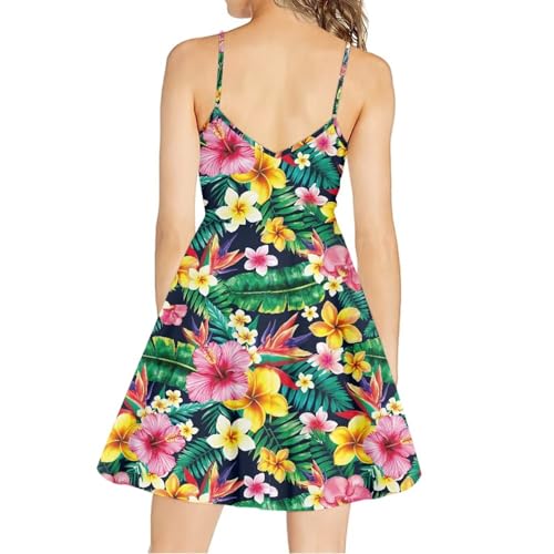 Image of Biyejit Women Casual Loose Dress Strap Long Summer Beach Swing Dress