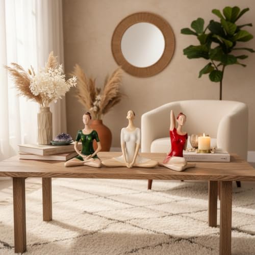 Image of Xtore Serene Trio Yoga Figurines for Calm Corners, Shelves, and Study Tables