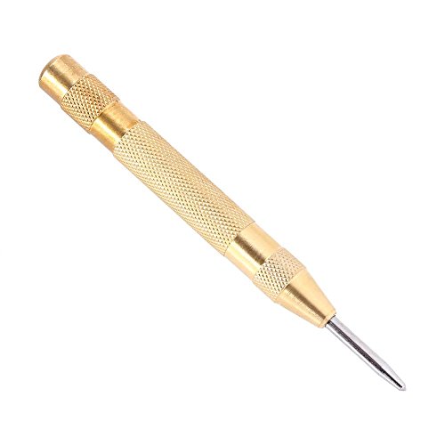 GOTOTOP Punteruolo automatico Bulino Automatico, Set punzone a Centro Caricato a Molla con Corsa Regolabile per Metallo o Legno, 5 Pollici(Dorato)