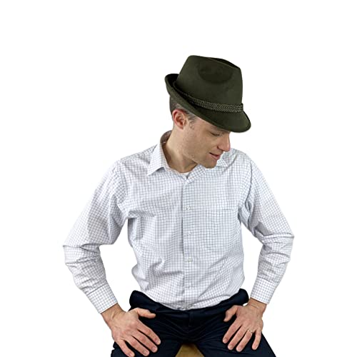 Essence of Europe Gifts Green German Themed Costume Fedora Hat XL | Oktoberfest Haus