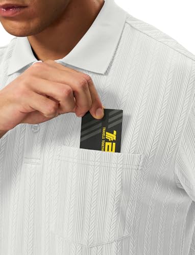 Image of TBMPOY Mens Casual Knit Polo with Pocket Textured Shirts Short Sleeve Classic Summer Vacation