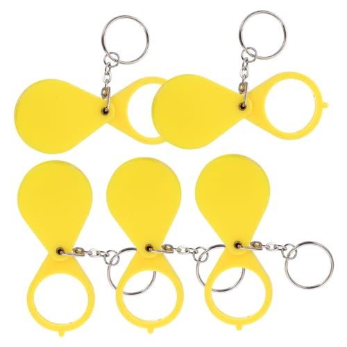 DOITOOL 6Pcs Magnifying Glass Keychain Pendant Pocket Magnifier for Jewelry Checking Ergonomic Design with LED Light for Precision Work Observation Anytime