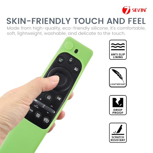 Image of 7SEVEN Compatible with Samsung Tv Remote Cover Suitable Model BN59-01XXXX Series Case to Protect Remote Control from Physical Damage, Ensure Smart Remote with 3 Hotkeys at Last Row Only Fit (Green)