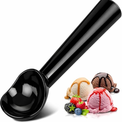 Image of Jamboree Ice Cream Scoop,7 inches Nonstick Anti-Freeze One Piece Aluminum Scooper Spoon, Heavy Duty Durable Design, Easy Clean, for Gelato, Cookie Dough, Sorbet, Almond (Black)
