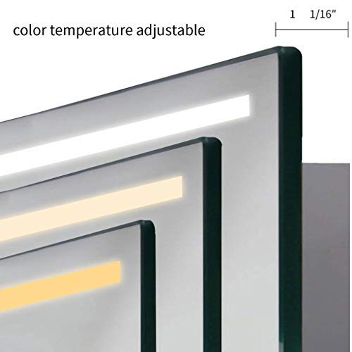 B&C 72"X30" Led Mirror For Bathroom, Super Slim Frameless Lighted Mirrors With Polished Edge, Defogger, Dimmer & Touch Switch(Copper Free Silver Backed) #TOP3