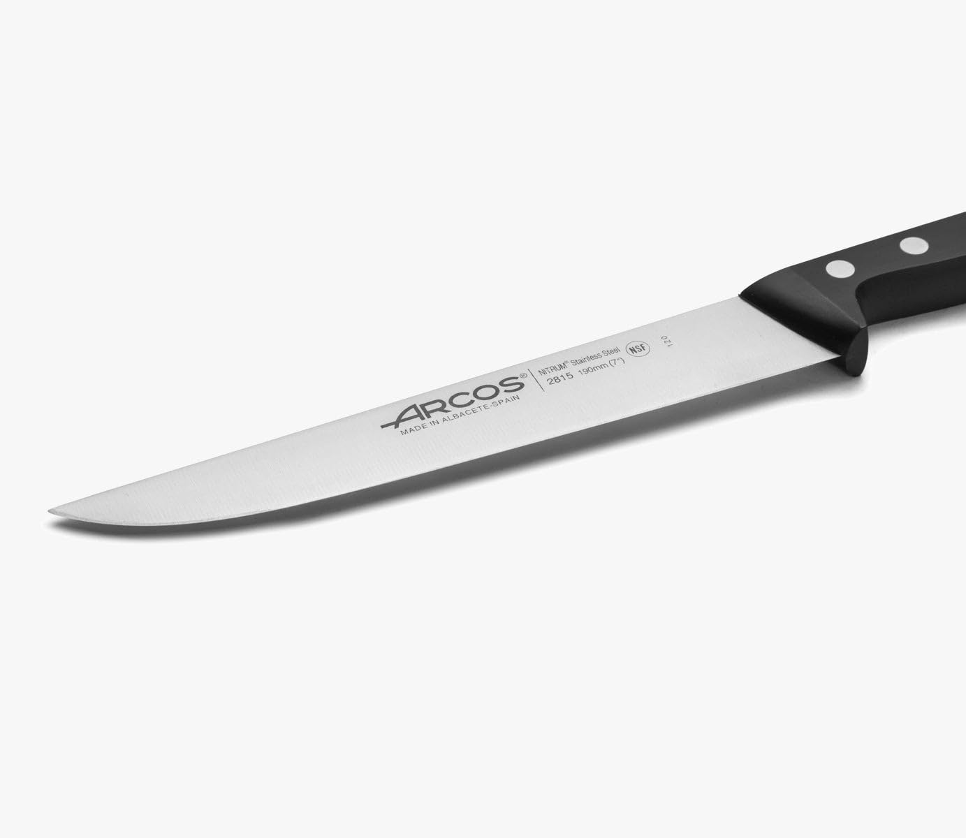 Arcos Carving Knife 7 Inch Nitrum Stainless Steel and 190 mm blade. Butcher Knife For Boning. Ergonomic Polyoxymethylene POM Handle. Series Universal. Color Black — Amazon image 2