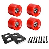 LOOEEL 60mm Cruiser Wheels 80A Contains ABEC-9 Bearings and Spacers,Skateboard Riser...