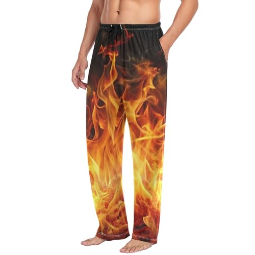 Pajama Pants Fire Flames Abstruct for Men Men's Separate Bottoms, Lounge Pants with Pockets S4