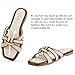 Putu Women's Flat Sandals Square Toe Slide Sandals Braided Sandals for Vacation Brown 9