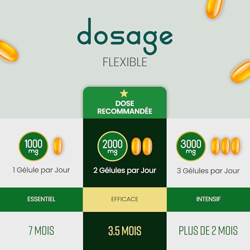 Huile de Chanvre en Gélules | 210 gélules - 2-3 Mois | 100% Pur Grains de Chanvre Pressé à Froid | Riche en Oméga 3, 6 et 9 | VitaBright Hemp Seed Oil – Image 5