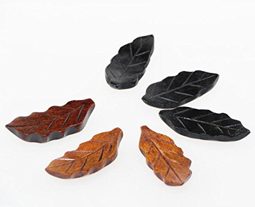 Handcrafted Wooden Chopstick Rest Spoon Fork Knife Holder leaf Designed, Set of 6