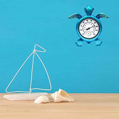 Sotaling Turtle Outdoor Thermometer - Wall Mount Thermometer Hygrometer - Blue Turtle Design Decor Outdoor And Indoor #TOP2