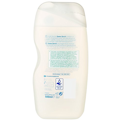 Sanex, Gel doccia idratante Zero%, 500 ml, 2 pz