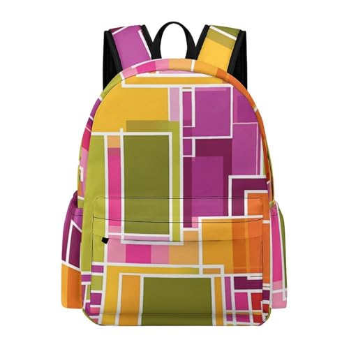 Colorful Geometric Funny Backpack Daily Casual Daypack Travel Mini Bag with Adjustable Strap Style-6