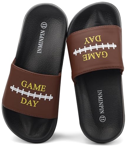 Image of INMINPIN Kids Boys Girls Ball Sprots Slides Sandals Ultra Comfortable Beach Pool Shower Shoes House Slide Indoor Outdoor for Sports Fan