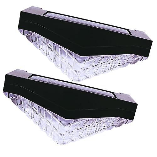 Gogogmee 2pcs Solar Powered Fence Lights Durable Outdoor Wall Lamps for Garden Landscape Weather Resistant Design Energy Efficient Solar Step Lights for Pathway Illumination