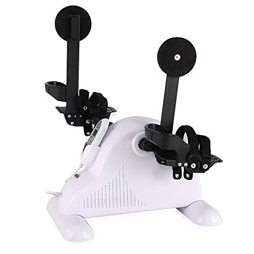 Image of Mini Exercise Bike Electric Pedal Exerciser for Seniors Portable Fitness Cycle for Arm /Leg Exercise Mini Cycling Trainer Stationary Exercise Leg Peddler with Leg Protectors