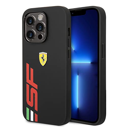 Image of CG MOBILE Ferrari iPhone 14 Pro Max Case [Official Licensed] PU Leather Case with SF Logo Protective Case /Cover Designed for iPhone 14 Pro Max (6.7-Inch) 2022 - Black