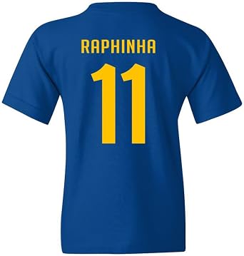 Raphinha 11 Jersey Style Brazil Soccer Cup Fan Youth Unisex T-shirt
