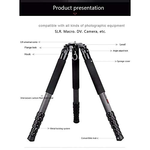 Reisestativ, Professionelles Kohlefaser Kamerastativ Für Videoaufnahmen Canon Nikon Sony Olympus DV DSLR SLR – Bild 6
