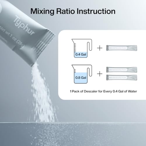 Image of Typhur Ice Maker Cleaner and Descaler, 4 Individually Packed Uses, 100% Pure Citric Acid Powder, Improve Ice Taste, Nickel Safe Compatible with Euhomy, Frigidaire, Opal, GE Profile