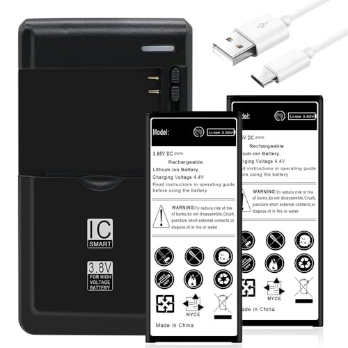 Long Lifespan Large Power Upgraded 2X 3700mAh Displaceable Battery Universal Charger Quick Velocity USB Cable Compatible with Samsung Galaxy Alpha SM-G850A Phone