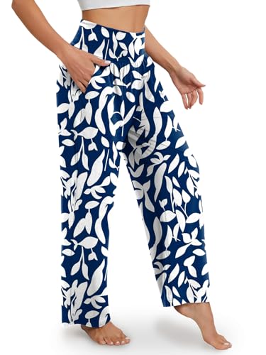 Image of Gracyoga Wide Leg Yoga Pants for Women Casual Loose Cozy Sweatpants High Waisted Lounge Pajama Flowy Pants With Pockets