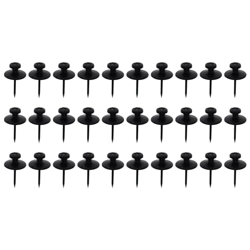 Image of Double Headed Picture Hangers Nails,TTZEZE Zinc Alloy Small Head Hanging Nail,Decorative Nail Push Pins,Small Head Hanging Photo Hook Thumb Tacks Black 30PCS