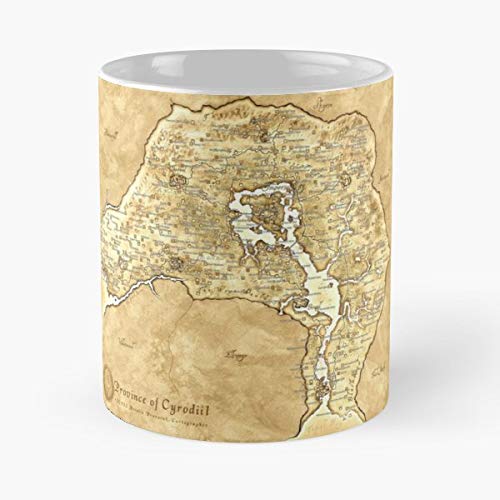 Elder Scrolls Maps Cyrodiil Skryim 11 Ounce For Coffee, Tea, Cocoa And Mulled