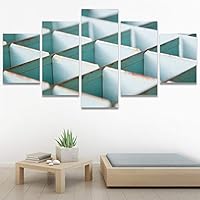SIGNWIN 5 Panel Canvas Wall Art Solid Structures for Home Decorations Ready to Hang - 60