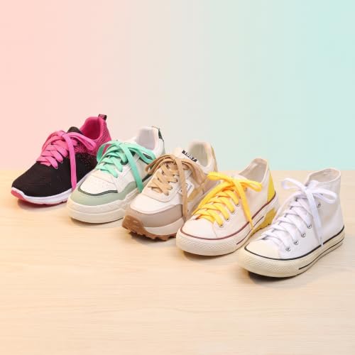 Image of Booyckiy 2 Pairs 2 /5 inch Flat Shoe Laces for Sneakers 31 Colors Shoelaces in 27 inch-72 inch