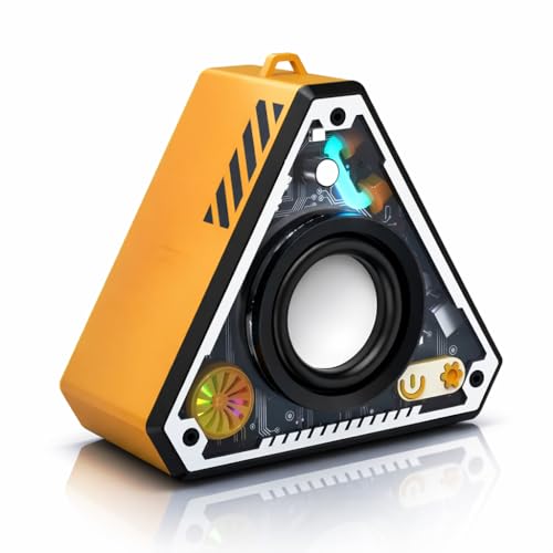 Image of V2 5W Wireless Bluetooth Mini Speaker with Loud Sound & Punchy Bass, 52mm Driver with 360 Surround, BT V5.3 Quick Connect, Transparent Design, with Inbuilt MIC for Call Function (Orange)